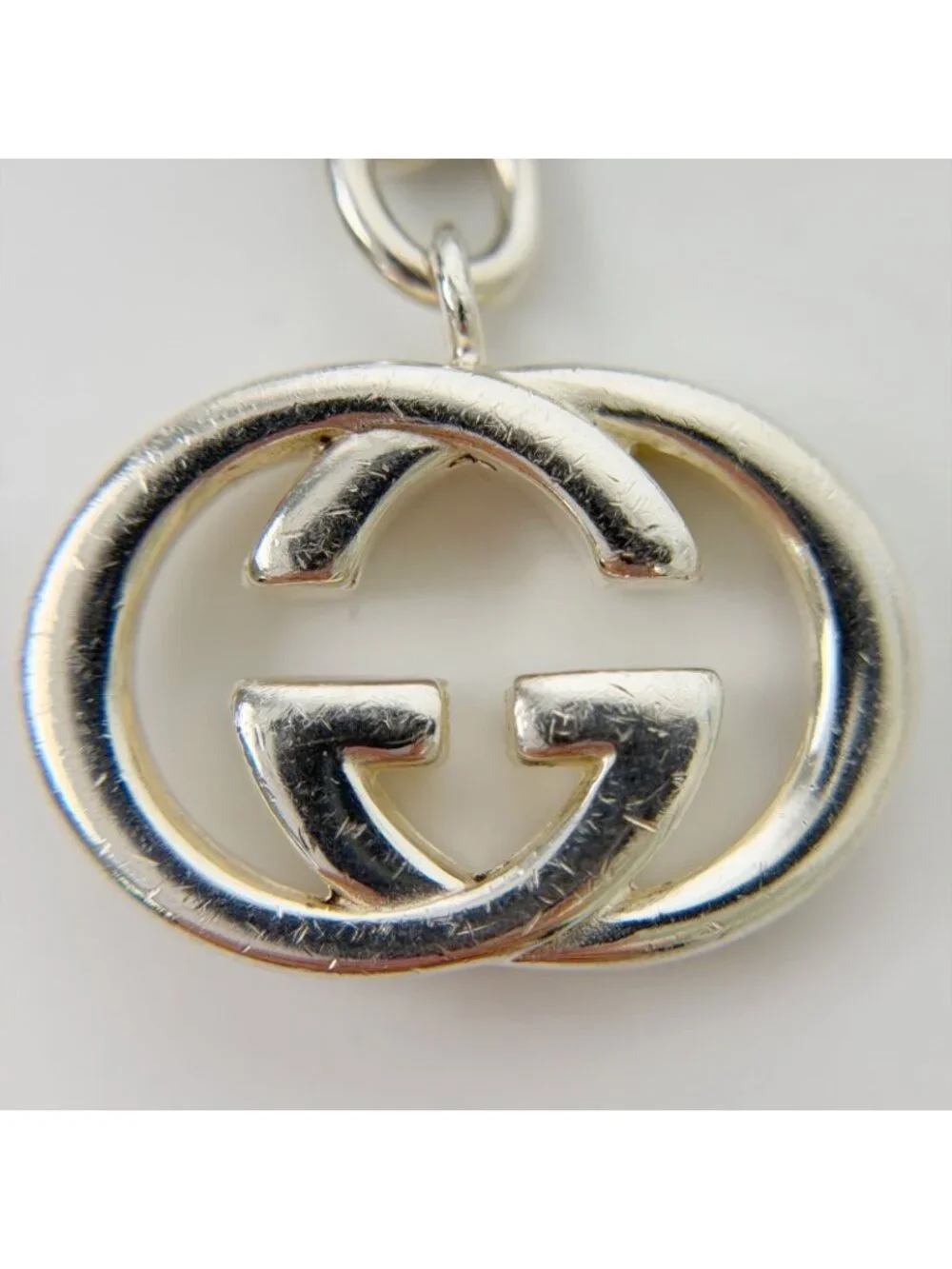 Gucci Interlocking Charm Chain Bracelet 925 Sterling Silver Vintage